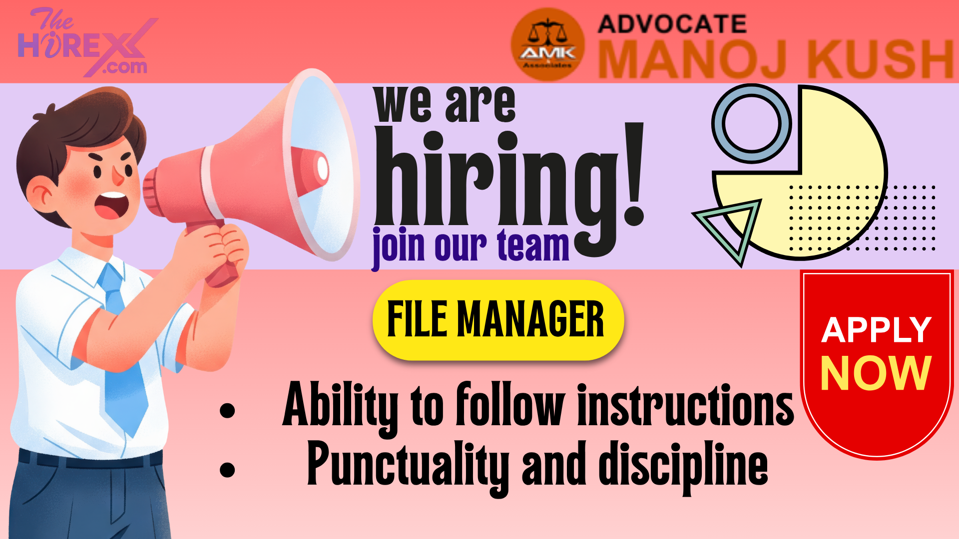 We are hiring for FILE MANAGER at AMK & Associates