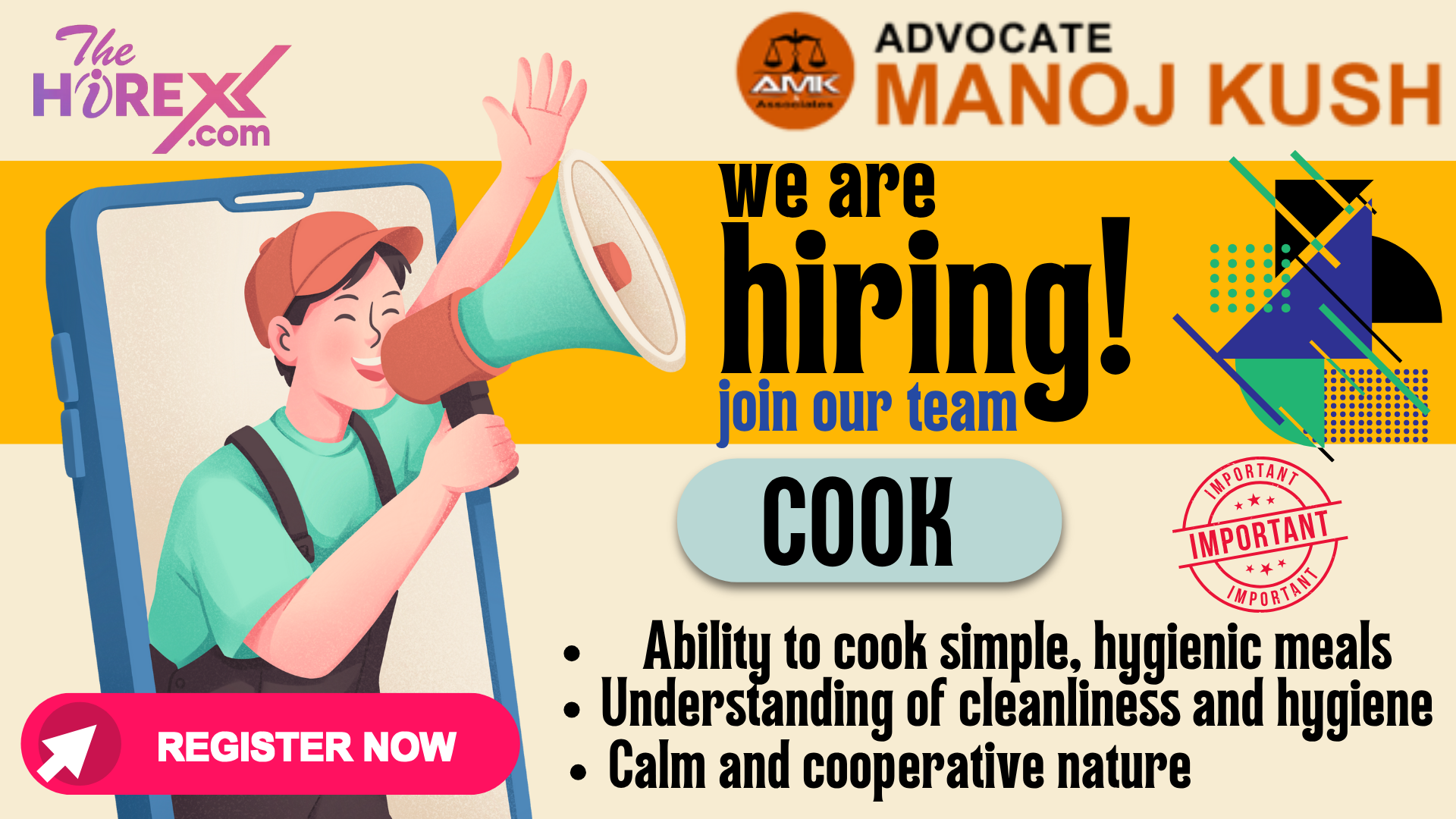 We are hiring for COOK at AMK & Associates