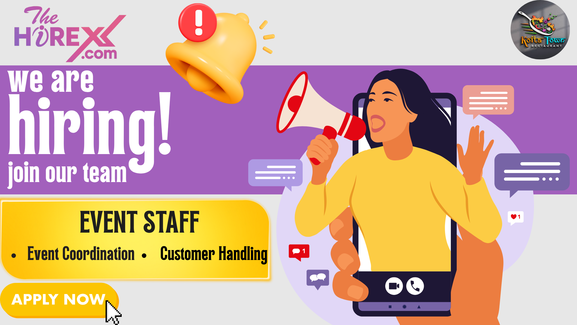 We are hiring for Event Staff Kofta Town at Kofta Town